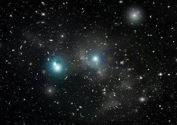 遥远星系中的恒星、尘埃和气体星云 — 图库照片
