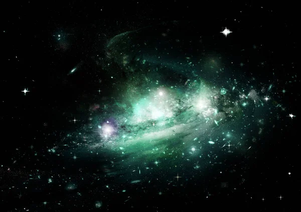 Stjerner, støv og gasståke i en fjern galakse – stockfoto