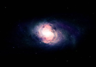 Uzak bir galaksideki yıldızlar, toz ve gaz bulutsusu