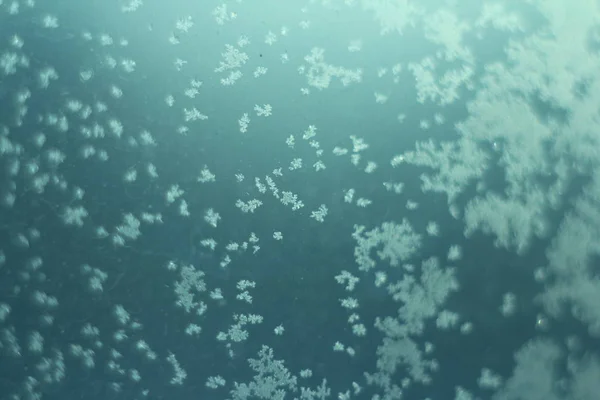 Gefrorene Fenster Winter, Hintergrund — Stockfoto