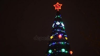 Noel ağacı ışık dairesel bokeh arka plan