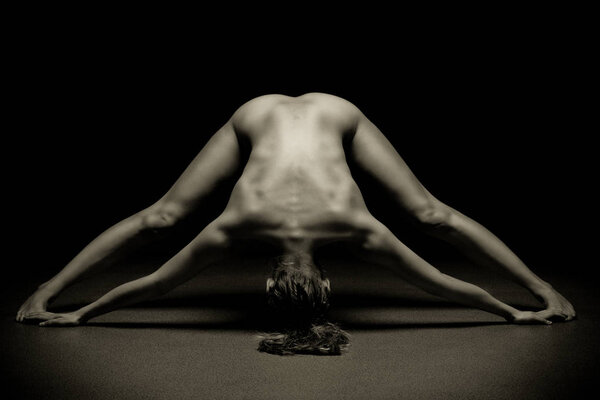 Naked woman body sculpture. Fine art photo of female body.