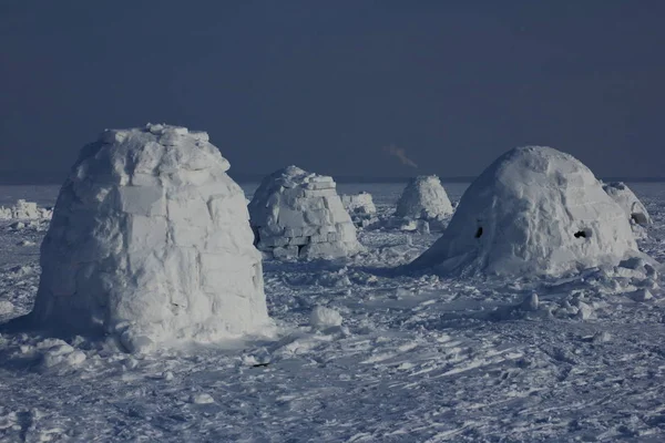 Winterquartier Der Eskimos Iglu Eskimos Dorf — Stockfoto