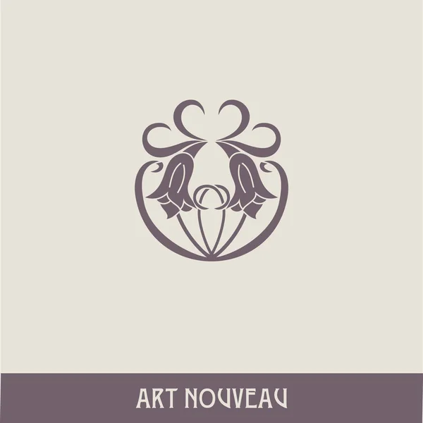 Elemento Diseño Estilo Art Nouveau Trabajos Dibujados Mano Alta Calidad — Vector de stock