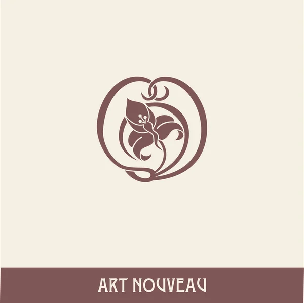 Elemento Diseño Estilo Art Nouveau Trabajos Dibujados Mano Alta Calidad — Archivo Imágenes Vectoriales