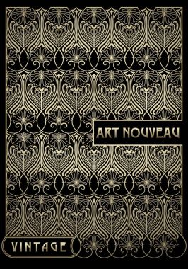 Sorunsuz Art Nouveau. Retro vintage tipografik tasarım öğeleri.