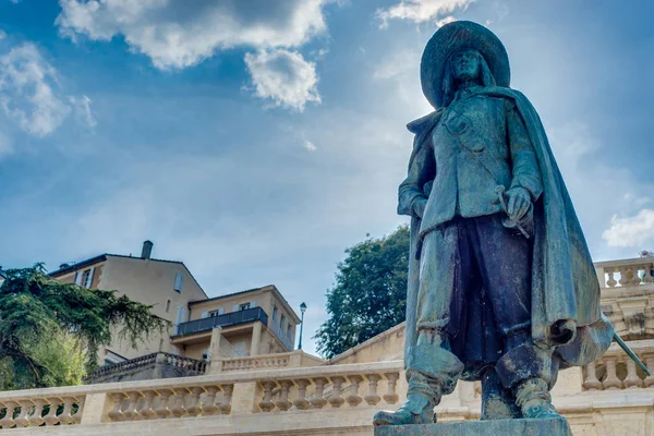 Dartagnan staty i Gers, södra Frankrike. — Stockfoto