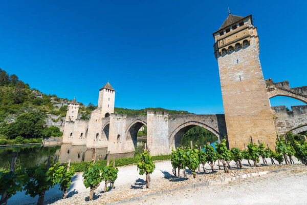 Pont Valentre in Cahors, France.