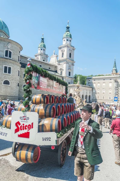 Salzburg Österrike Maj Salzburger Dult Festzug Parad Firande Den Maj — Stockfoto