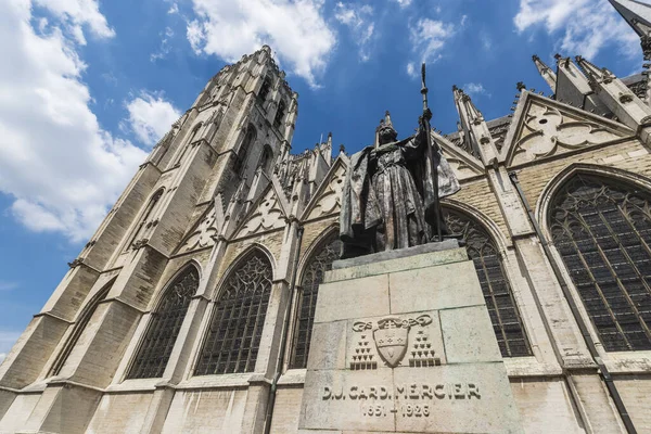 Katedra Michael Gudula Kościół Katolicki Wzgórzu Treurenberg Brukseli Belgia — Zdjęcie stockowe