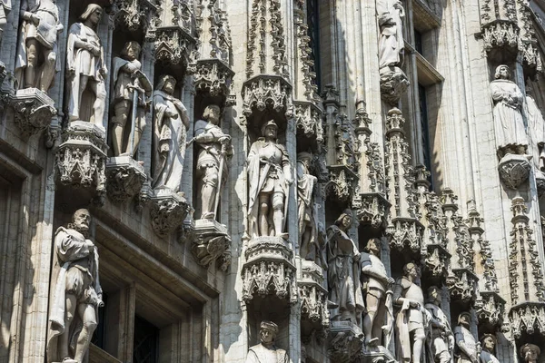 Town Hall Hotel Ville Stadhuis Van Brussel Een Gotisch Gebouw — Stockfoto