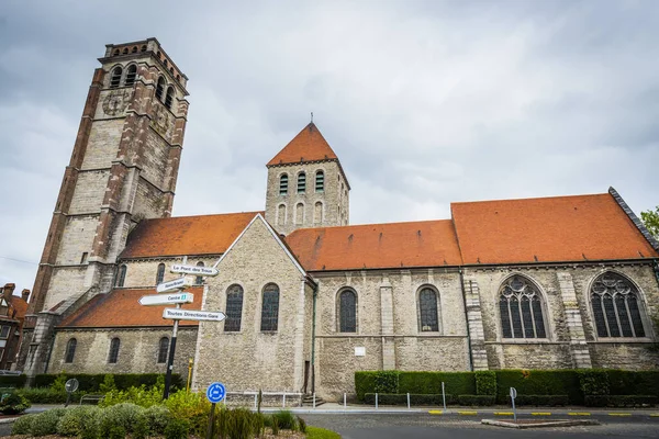 Szent Brise Templom Homlokzata Tournai Belgium — Stock Fotó