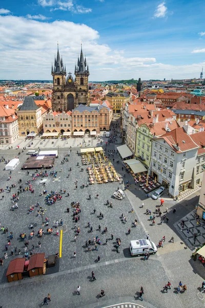 Prague Maj 2015 Kościół Matki Bożej Przed Tynem Gotycki Kościół — Zdjęcie stockowe