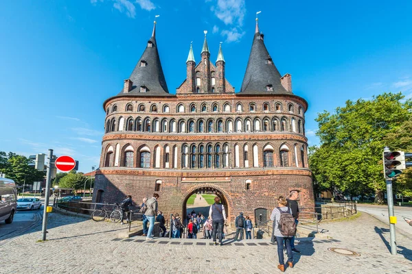 Luebeck Szeptember 2017 Holsten Gate Holstentor Egy Városkapu Amely Luebeck — Stock Fotó