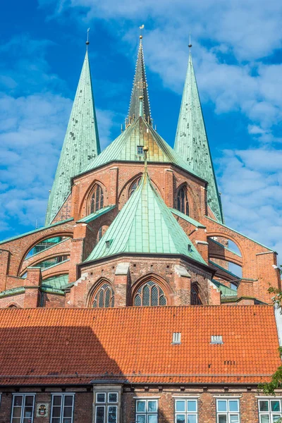 Kostel Svatého Marie Marienkirche Symbol Moci Prosperity Luebecka Šlesvicko Holštýnsko — Stock fotografie