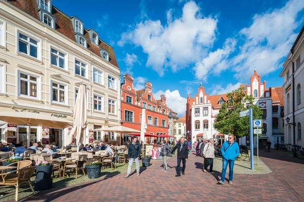 Wismar Eylül 2017 Wismar Daki Pazar Meydanı Kuzey Almanya Nın — Stok fotoğraf