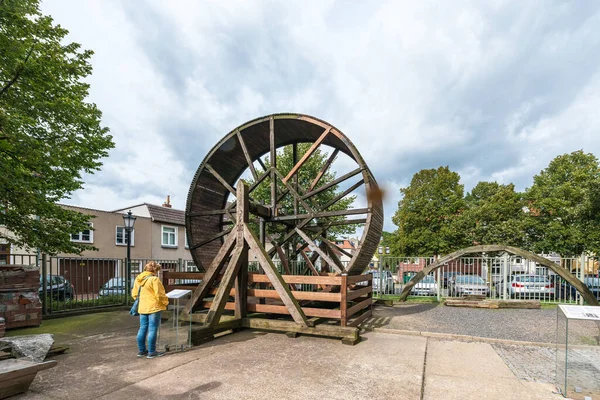 Wismar September 2017 Ambacht Laat Zien Hoe Met Klei Bakstenen — Stockfoto