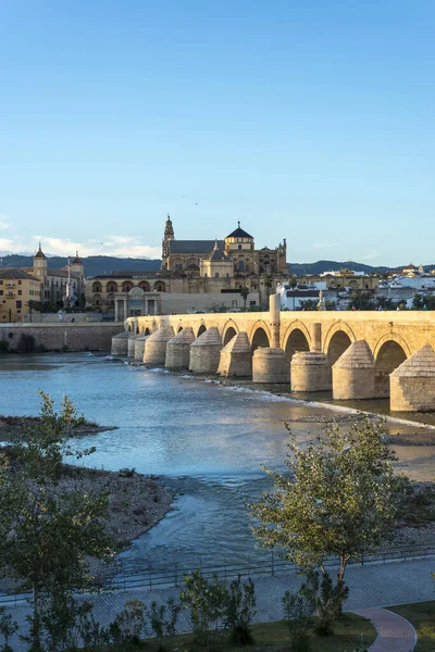 Podul Roman Construit Începutul Secolului Peste Râul Guadalquivir Centrul Istoric — Fotografie, imagine de stoc