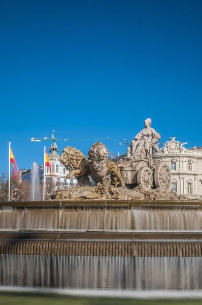 一同的喷泉 命名为母 或谷神星 罗马女神的生育率 被视为马德里的最重要的标志之一 在西班牙 — 图库照片