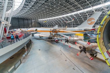 Blagnac, Fransa - 02 Haziran 2015: Aeroscopia, Güney Fransa'nın Midi Pyrenees kentinde Toulouse yakınlarındaki Blagnac'ta zengin bir yerel havacılık mirasına ev sahipliği yapacak