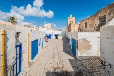 Kayravan, Tn - 16 Şubat 2017: Kairouan Endülüs yaklaşık 670 Tunus tarafından kurulan bir Unesco Dünya Mirası sit alanı olan.