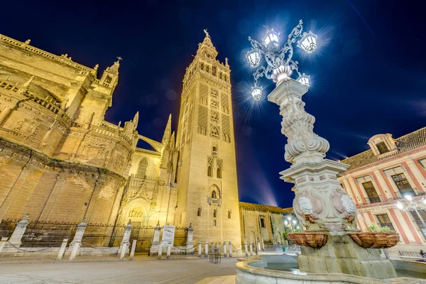 Giralda Název Zvonkové Věže Katedrály Santa Maria Sede Města Sevilla — Stock fotografie