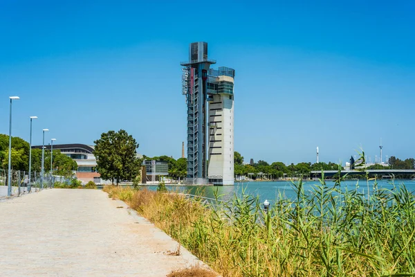 Schindler Tower Localizado Isla Cartuja Sevilha Uma Torre Vigia Construída — Fotografia de Stock