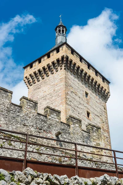 Zamek Chateau Foix Wychodzi Tym Miasto Ariege Midi Pyrenees Francja — Zdjęcie stockowe