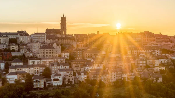 Sonnenuntergang Von Monastere Rodez Aveyron Departement Der Midi Pyrenäen Frankreich — Stockfoto