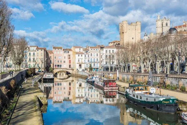 Narbonne France Februar 2016 Pont Des Marchands Canal Robine Narbonne — Stockfoto