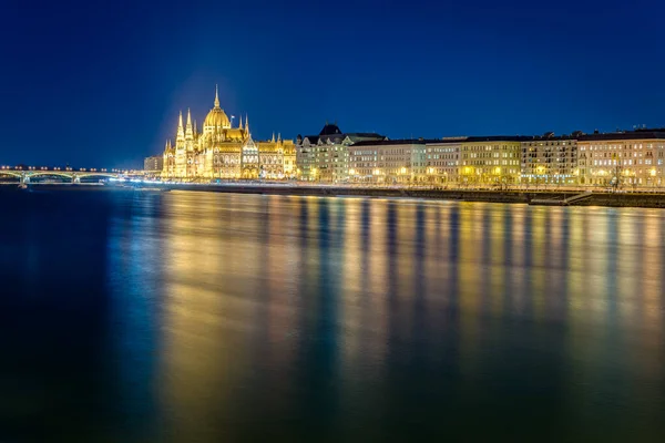 Ungerska Parliament Byggnad Orszaghaz Framstående Landmarken Ungern Och Ett Populärt — Stockfoto