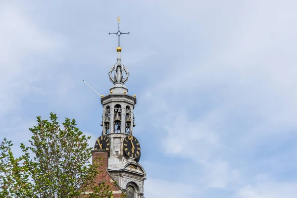 Munttoren Mint Tower Plaza Muntplein Donde Río Amstel Canal Singel —  Fotos de Stock