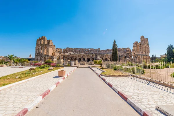 Anfiteatro Jem Anfiteatro Ovale Nella Città Djem Tunisia Elencato Dall — Foto Stock