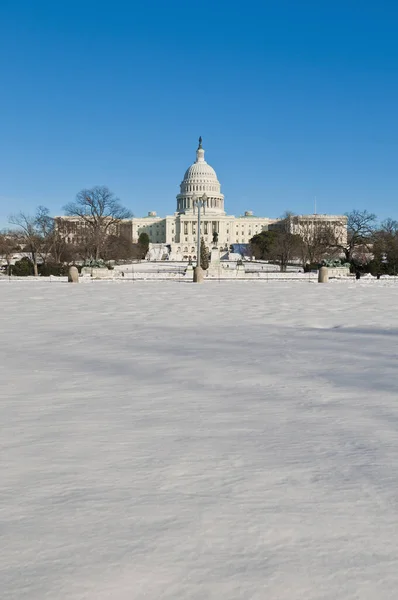 White House Building Snow Blizzard Mall Usa — Stock Photo, Image