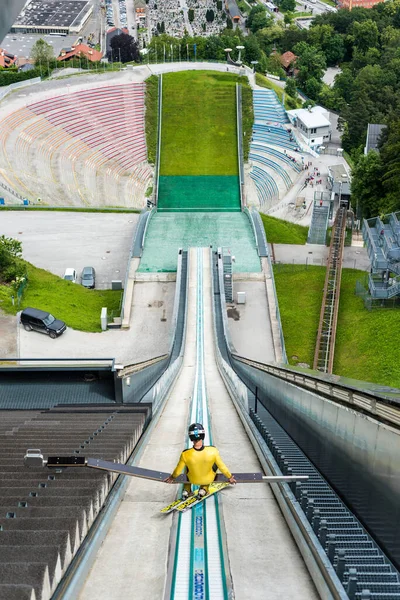 Innsbruck Áustria Junho 2016 Bergiselschanze Ski Jumping Hill Tower Projetado — Fotografia de Stock