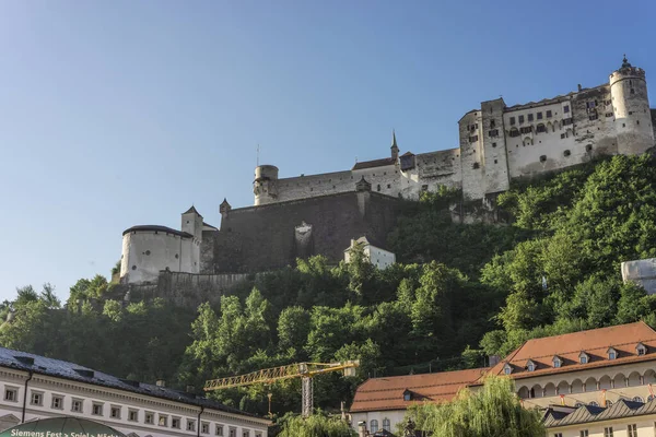 Hrad Hohensalzburg Festung Hohensalzburg Doslova Vysoké Salcburské Pevnosti Salzburgu Rakousko — Stock fotografie