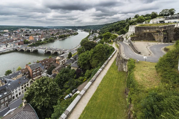 Ponte Jambes Che Attraversa Fiume Mosa Mentre Attraversa Città Namur — Foto Stock