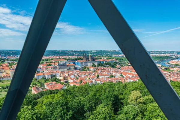 Petrin Lookout Tower Meters Tall Steel Framework Tower Petrin Hill — Stock Photo, Image