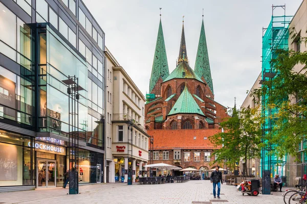 Luebeck Wrzesień 2017 Kościół Najświętszej Marii Panny Marienkirche Symbol Potęgi — Zdjęcie stockowe