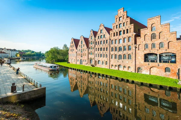 Luebeck Setembro 2017 Salzspeicher Armazéns Sal Seis Edifícios Tijolos Históricos — Fotografia de Stock