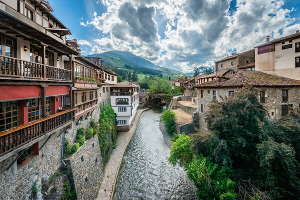 Potes , one of the most interesting tourist spots of the Comarca of Liebana near Santander, Cantabria province, Spain.