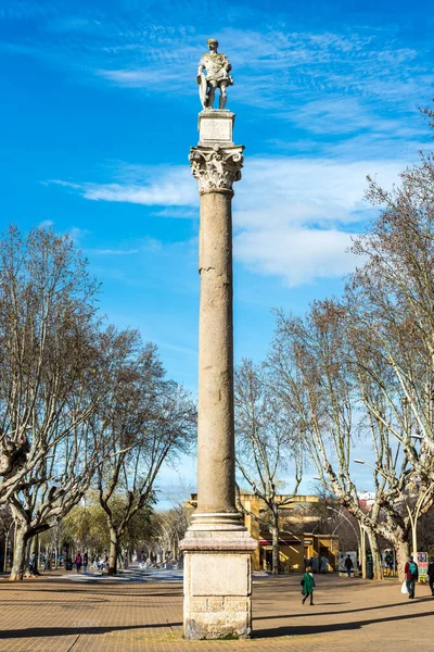 塞维利亚 2017年3月6日 阿拉米达公园 Alameda Hercules 是位于塞维利亚的一个重要公共花园 由于其古老的历史 1574年 被列为西班牙和欧洲最古老的公共花园 — 图库照片