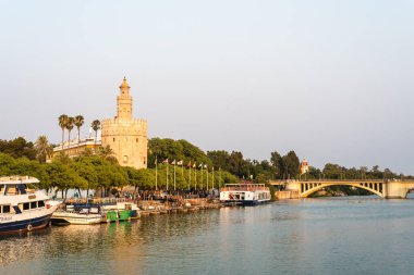 Sevilla, Es - 25 Temmuz 2017: Marques del Contadero alameda in Seville, Endülüs, İspanya.