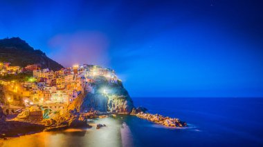 Liguria Bölgesi Cinque Terre içinde Manarola köyü, Kuzey İtalya.