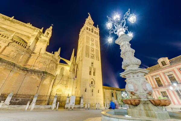 Giralda Namnet Klocktornet Katedralen Santa Maria Sede Staden Sevilla Andalusien — Stockfoto