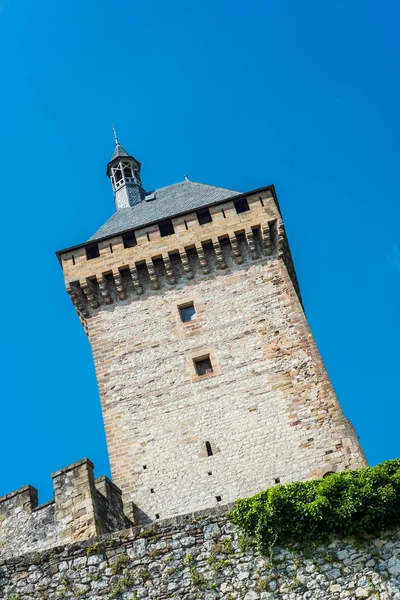 Zamek Chateau Foix Wychodzi Tym Miasto Ariege Midi Pyrenees Francja — Zdjęcie stockowe