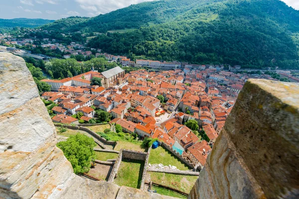Castelo Chateau Foix Com Vista Para Esta Cidade Ariege Midi — Fotografia de Stock