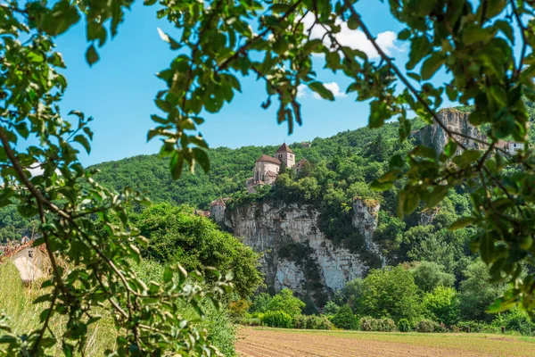 Saint Cirq Lapopie Członkiem Stowarzyszenia Les Beaux Wioski France Najpiękniejszych — Zdjęcie stockowe