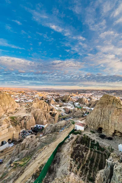 Sonnenaufgang Von Einem Der Aussichtspunkte Des Guadix Granada Andalusien Spanien — Stockfoto