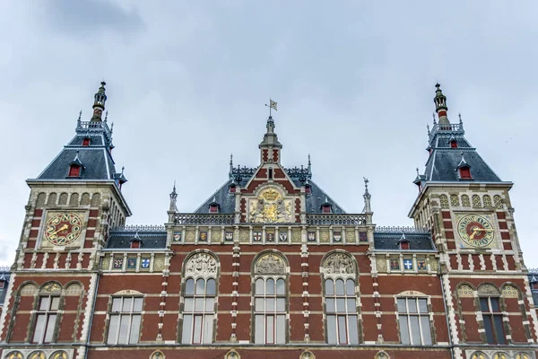 Amsterdam Centraal Amsterdam Hollanda Nın Merkez Tren Istasyonu — Stok fotoğraf